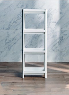 R.VIHAN 4-Tier Shower Caddy Corner Shelf Bathroom Organizer Storage Rack for Bathroom Accessories Amenities Toiletries Shower Shampoo Holder Plastic Shelving Unit Compact Rustproof Waterproof  Shelf for Towels and Bath Mats Bath Shelf Organizer Multi-Tier Shelf Space Saver Kitchen Storage Rack Utility Shelf for Home Kitchen Bathroom Office Spa Salon Use  - Image 3