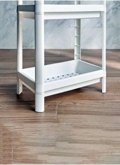 R.VIHAN 4-Tier Shower Caddy Corner Shelf Bathroom Organizer Storage Rack for Bathroom Accessories Amenities Toiletries Shower Shampoo Holder Plastic Shelving Unit Compact Rustproof Waterproof  Shelf for Towels and Bath Mats Bath Shelf Organizer Multi-Tier Shelf Space Saver Kitchen Storage Rack Utility Shelf for Home Kitchen Bathroom Office Spa Salon Use  - Image 5