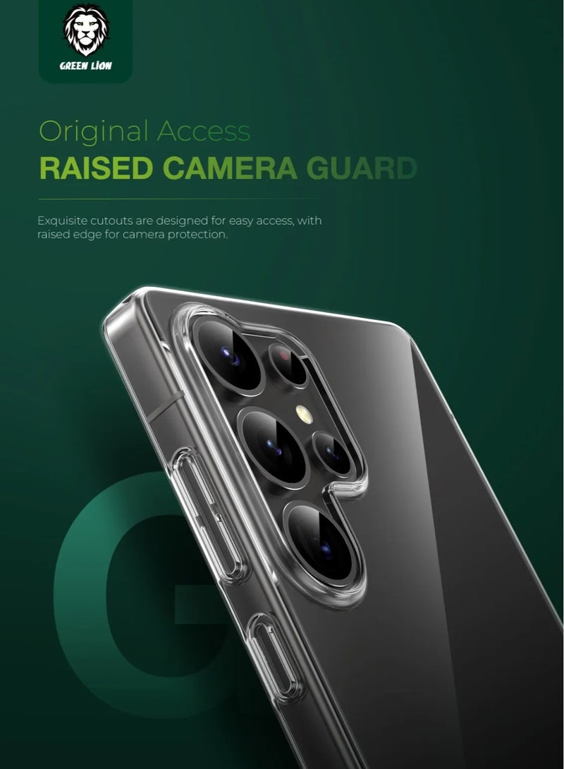 GREEN LION Galaxy S25 Ultra Case Delgado PC Cover /Anti-Yellowing/ Comfortable Grip /Ultra Slim/ Drop Protection / Raised Camera Guard /Ultra-Lightweight Back Cover - Clear - Image 4
