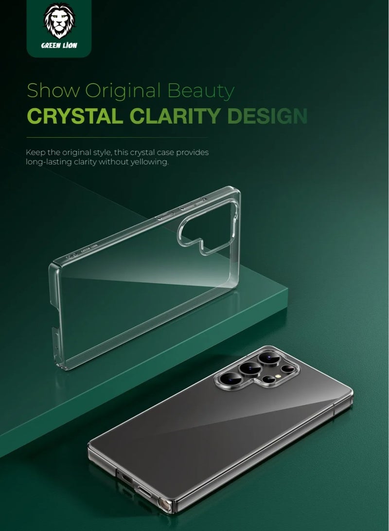 GREEN LION Galaxy S25 Ultra Case Delgado PC Cover /Anti-Yellowing/ Comfortable Grip /Ultra Slim/ Drop Protection / Raised Camera Guard /Ultra-Lightweight Back Cover - Clear - Image 2