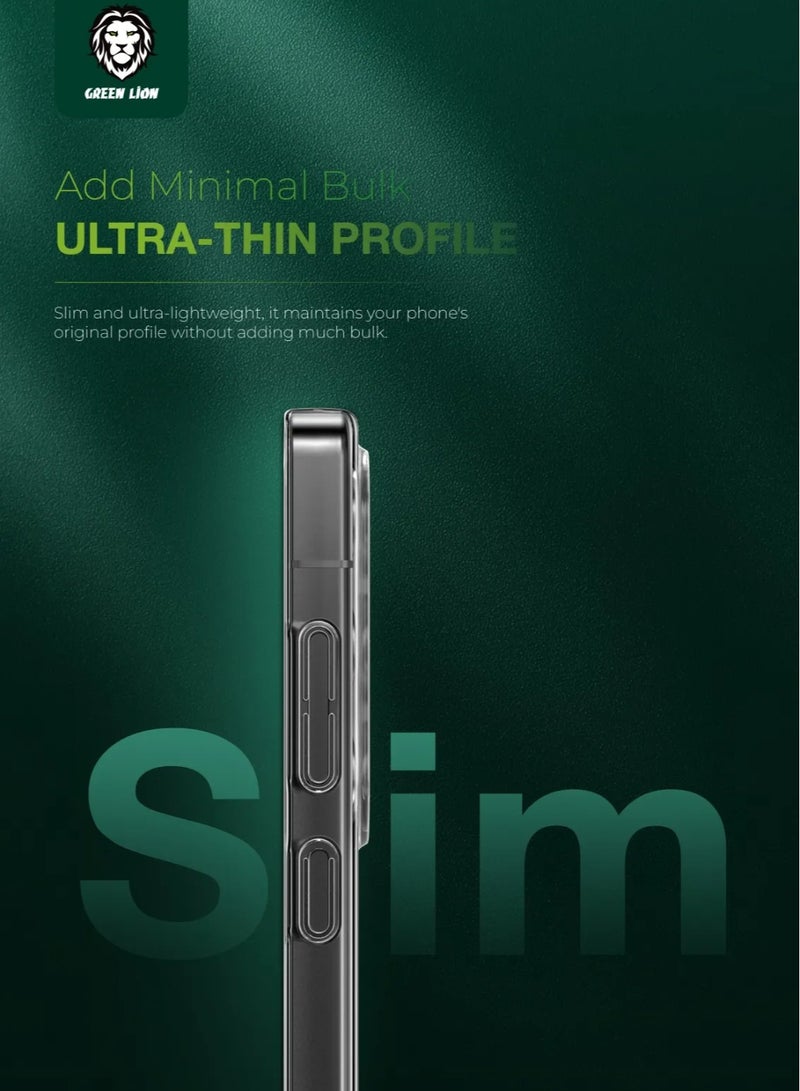 GREEN LION Galaxy S25 Ultra Case Delgado PC Cover /Anti-Yellowing/ Comfortable Grip /Ultra Slim/ Drop Protection / Raised Camera Guard /Ultra-Lightweight Back Cover - Clear - Image 5