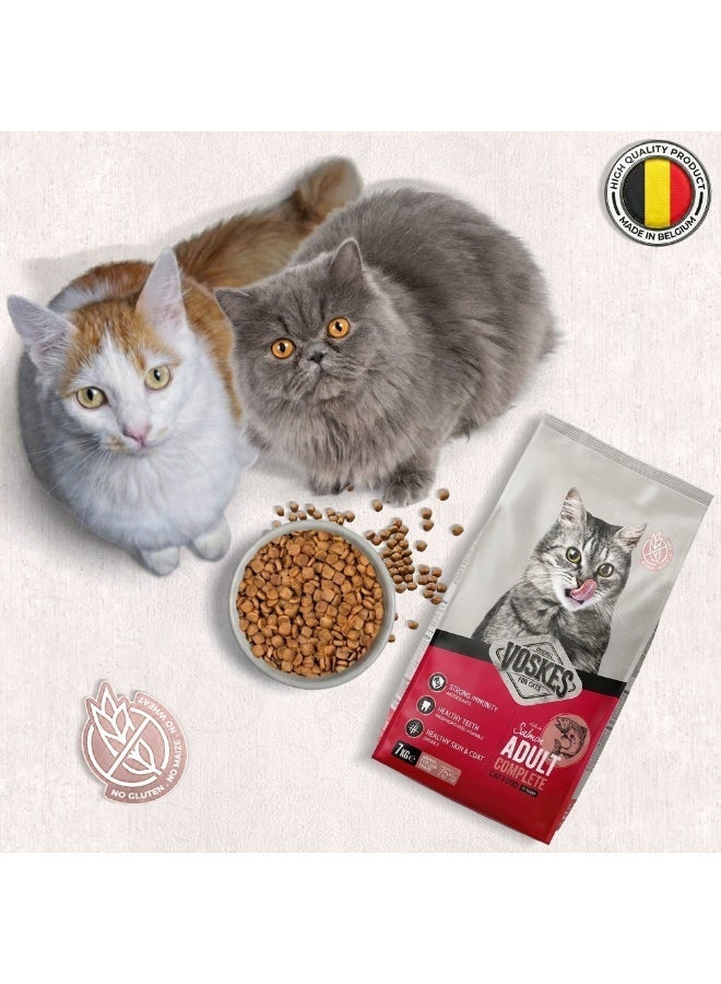 Voskes Adult Cat food Salmon 7 kg | Adult Complete Salmon Dry Cat Food for Immunity, Digestion & Urinary Health | Grain Free, Prebiotics, Fish Oil | Hairball Control & Dental Care Formula - Image 3
