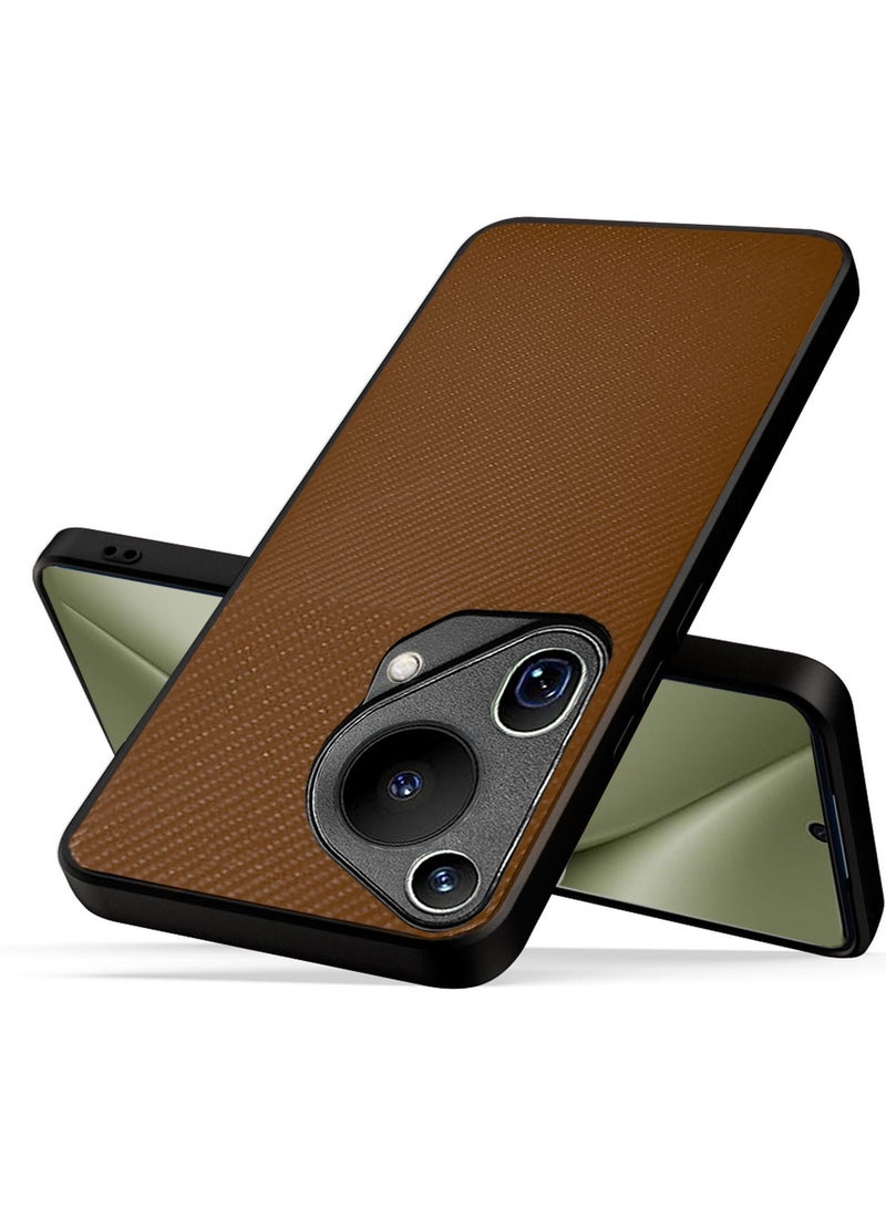 دبليو تيك غطاء حماية من مادة TPU بظهر صلب من السيليكون لهاتف هواوي بورا 70 الترا 5 جي 2024 بني - Image 2