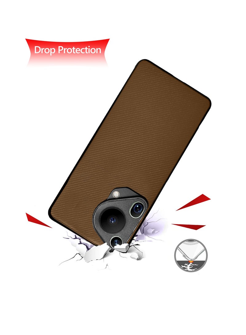 دبليو تيك غطاء حماية من مادة TPU بظهر صلب من السيليكون لهاتف هواوي بورا 70 الترا 5 جي 2024 بني - Image 3