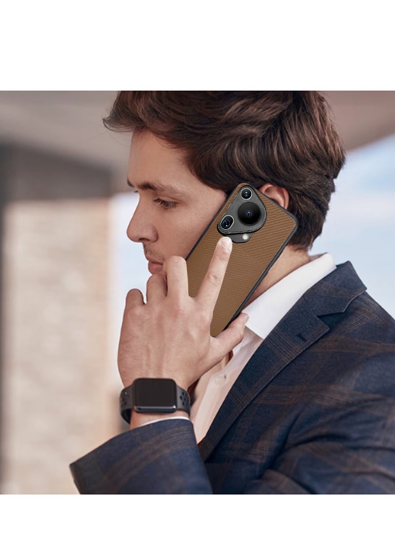 دبليو تيك غطاء حماية من مادة TPU بظهر صلب من السيليكون لهاتف هواوي بورا 70 الترا 5 جي 2024 بني - Image 4