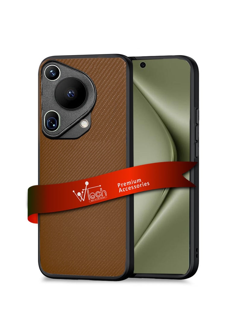 دبليو تيك غطاء حماية من مادة TPU بظهر صلب من السيليكون لهاتف هواوي بورا 70 الترا 5 جي 2024 بني - Image 1