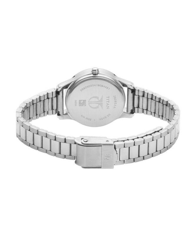 Titan Quartz Analog with Date Blue Dial Metal Strap Watch for Women 2628sm01 - Image 5