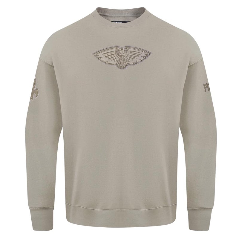 Pro Standard Mens NBA New Orleans Pelicans Neutral Crewneck Sweatshirt Taupe M - Image 1