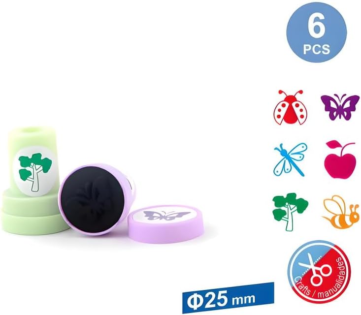 Fitto 6 Pieces Assorted Flies Stamps 25mm for Craft and Office Use - Image 3