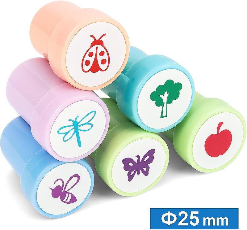 Fitto 6 Pieces Assorted Flies Stamps 25mm for Craft and Office Use - Image 1