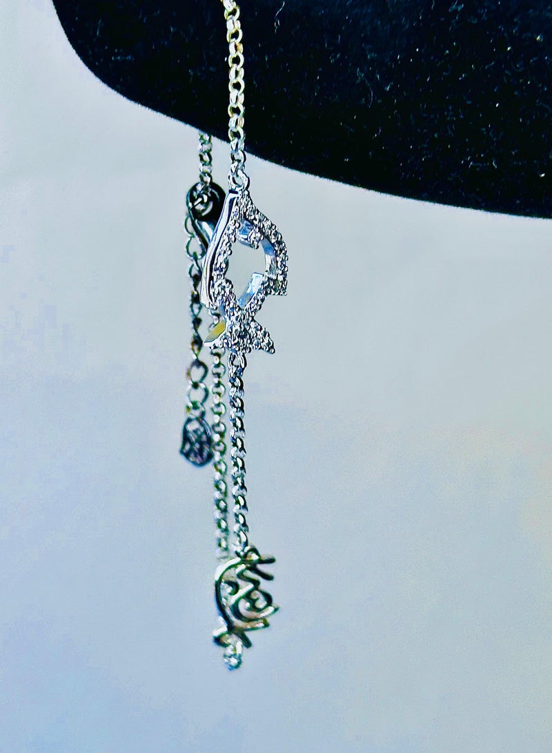 Sterling Silver Bracelet with Zircon Stones – 22 cm Fish Motif Design for Women - Image 2