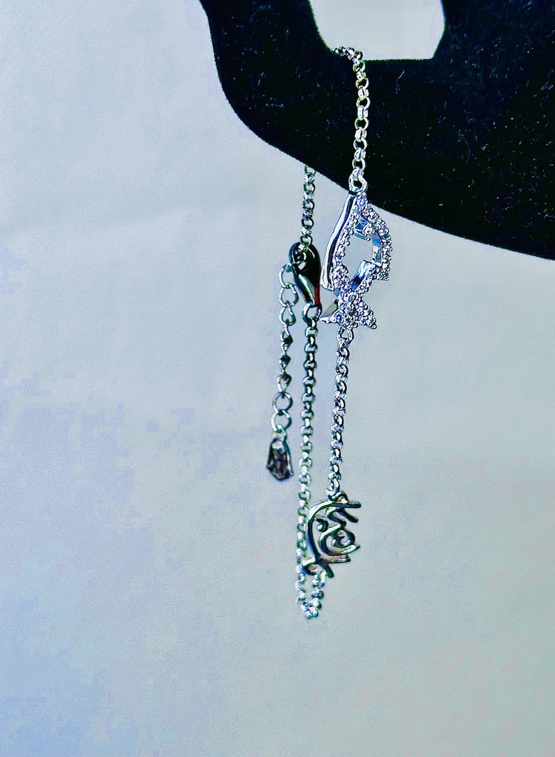 Sterling Silver Bracelet with Zircon Stones – 22 cm Fish Motif Design for Women - Image 3