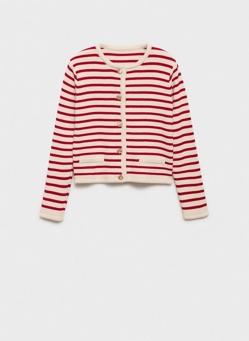 MANGO Stripped Knit Cardigan