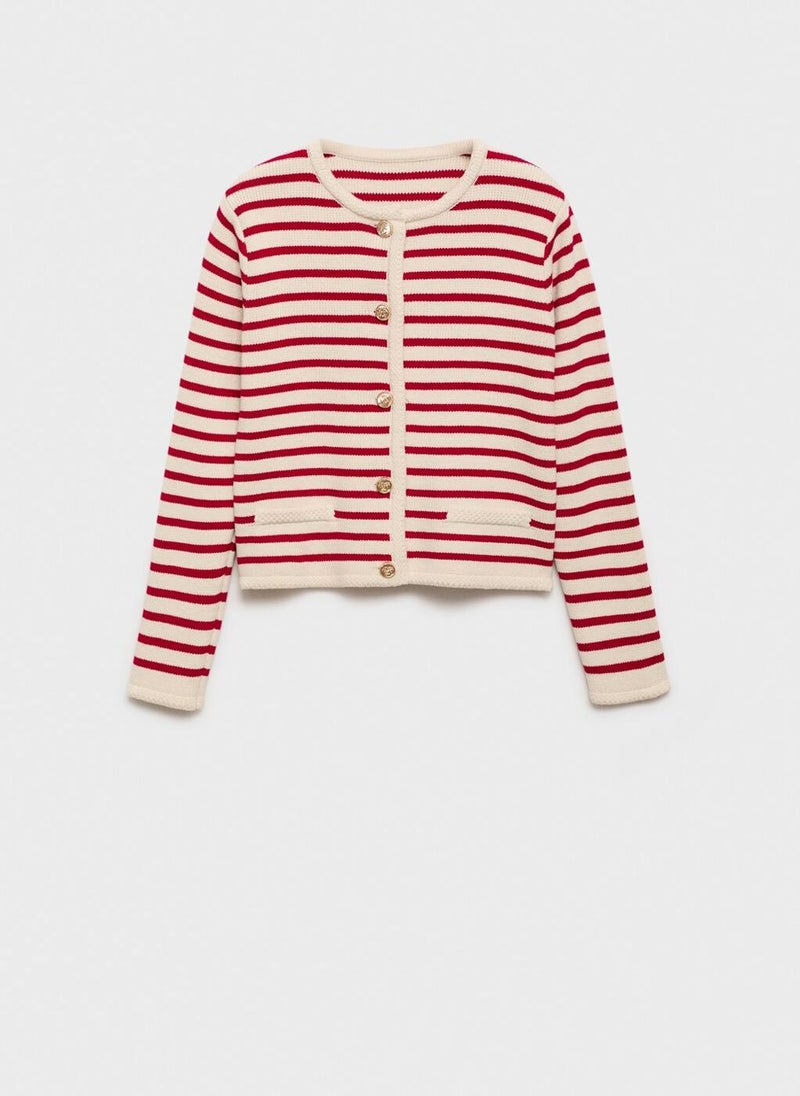 MANGO - Stripped Knit Cardigan - Image 1