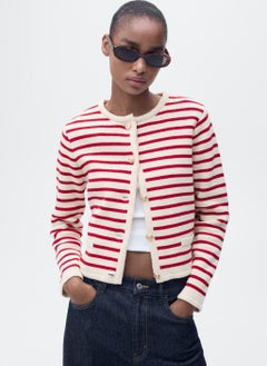 MANGO Stripped Knit Cardigan  - Image 1