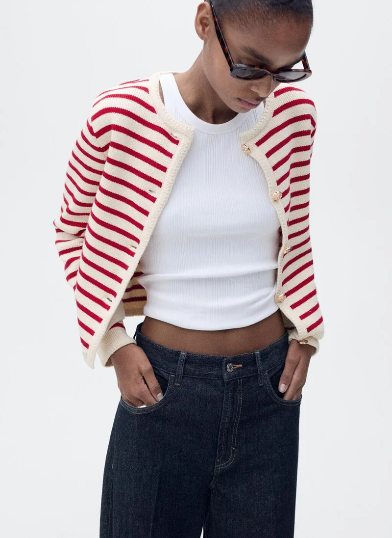 MANGO Stripped Knit Cardigan