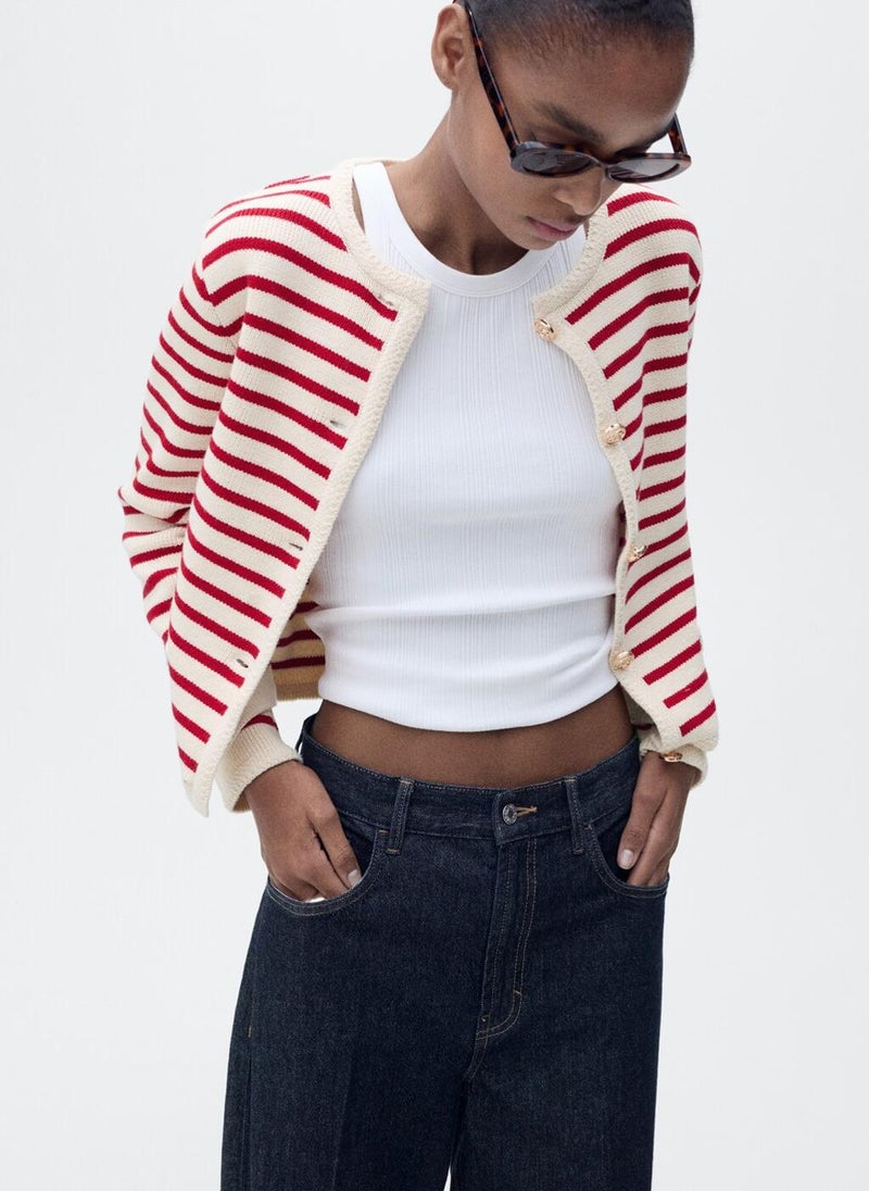MANGO Stripped Knit Cardigan  - Image 3