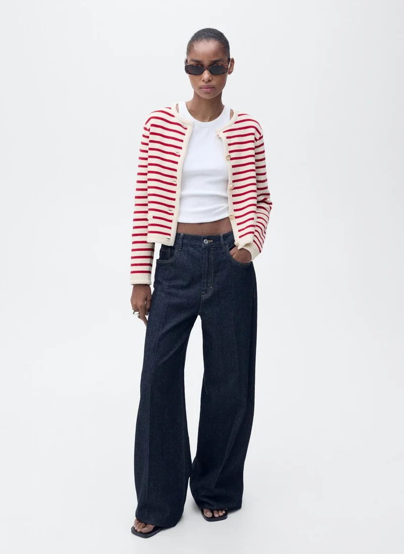 MANGO Stripped Knit Cardigan