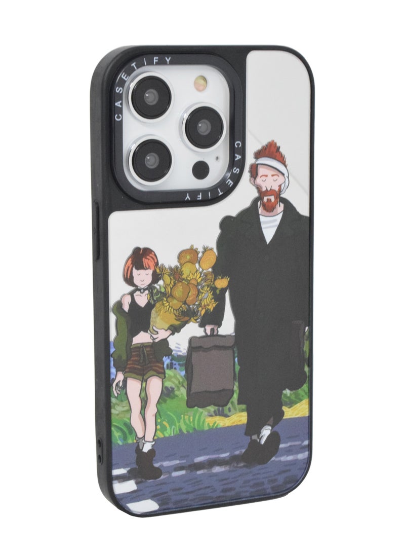 Casetify iPhone 14 Pro Cover Luxury Plating Embossed Hard Phone Case Tempered Glass Back Cover - Image 1