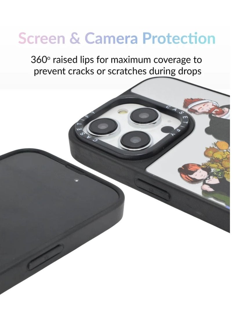 Casetify iPhone 14 Pro Cover Luxury Plating Embossed Hard Phone Case Tempered Glass Back Cover - Image 2