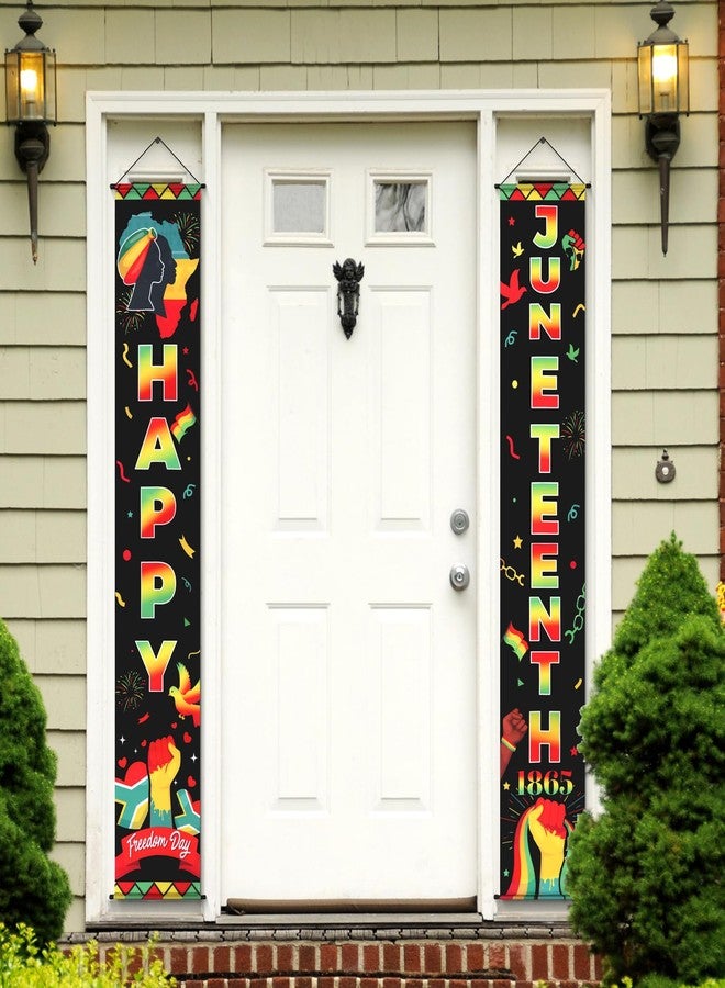 Qpout Juneteenth Door Banner 71x12 Inches Happy Juneteenth Decorations Outdoor African American Independence Day June 19th 1865 Freedom Day Porch Sign Juneteenth Party Banner Supplies - Image 4