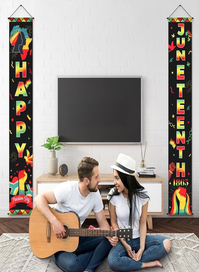 Qpout Juneteenth Door Banner 71x12 Inches Happy Juneteenth Decorations Outdoor African American Independence Day June 19th 1865 Freedom Day Porch Sign Juneteenth Party Banner Supplies - Image 5