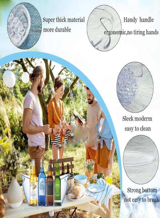 Weabetfu 2 PCS Ice Bucket,Acrylic Ice Buckets for Parties,5.5L Extra Large Clear Champagne Beer Tub Mimosa Bar Supplies Kit Wine Beverage Bucket with Corkscrew&Scoop for Wine Cocktail Bar(Clear) - Image 5