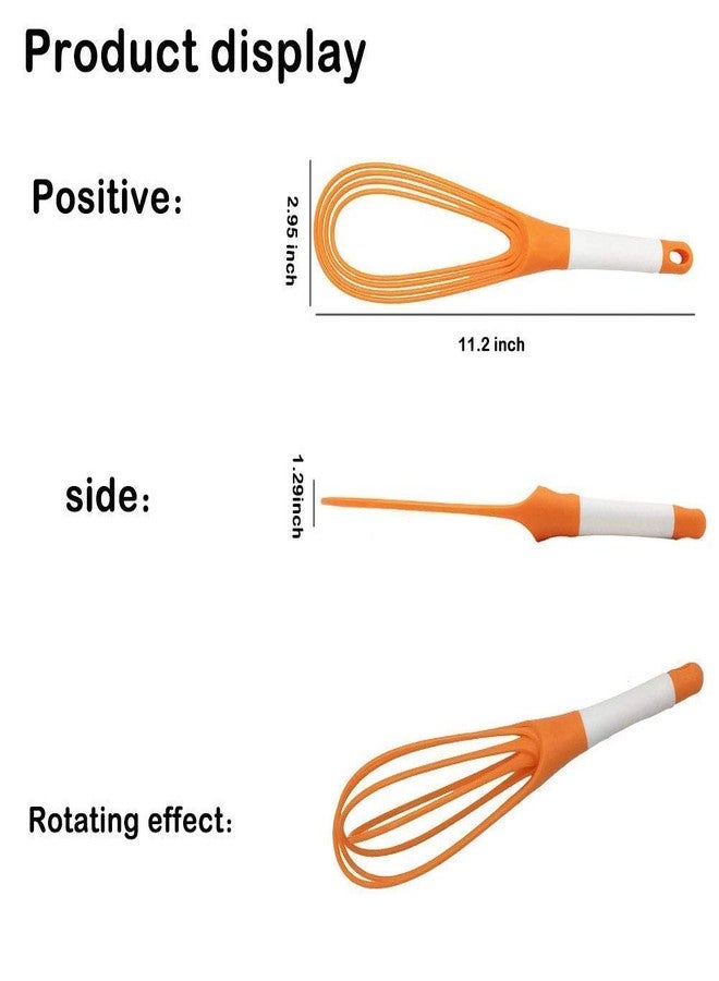 Kitchwish Plastic Flat Magic Master Balloon 2-in-1 Rotating Plastic Whisk Beater Hand Mixer Blender Steel, Multicolor, Pack of 3 - Image 3