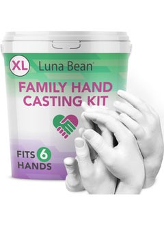 Luna Bean -Xl- Family Size Keepsake Hands Casting Kit  Clasped Group Hand Holding And Molding Cast Up To 6 Hands  - Image 1