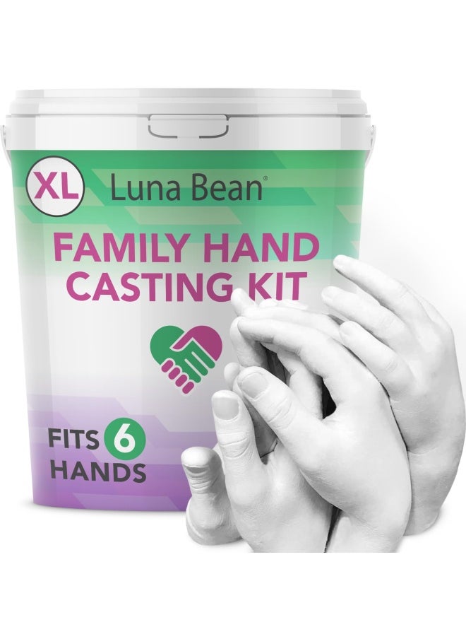Luna Bean - -Xl- Family Size Keepsake Hands Casting Kit  Clasped Group Hand Holding And Molding Cast Up To 6 Hands - Image 1