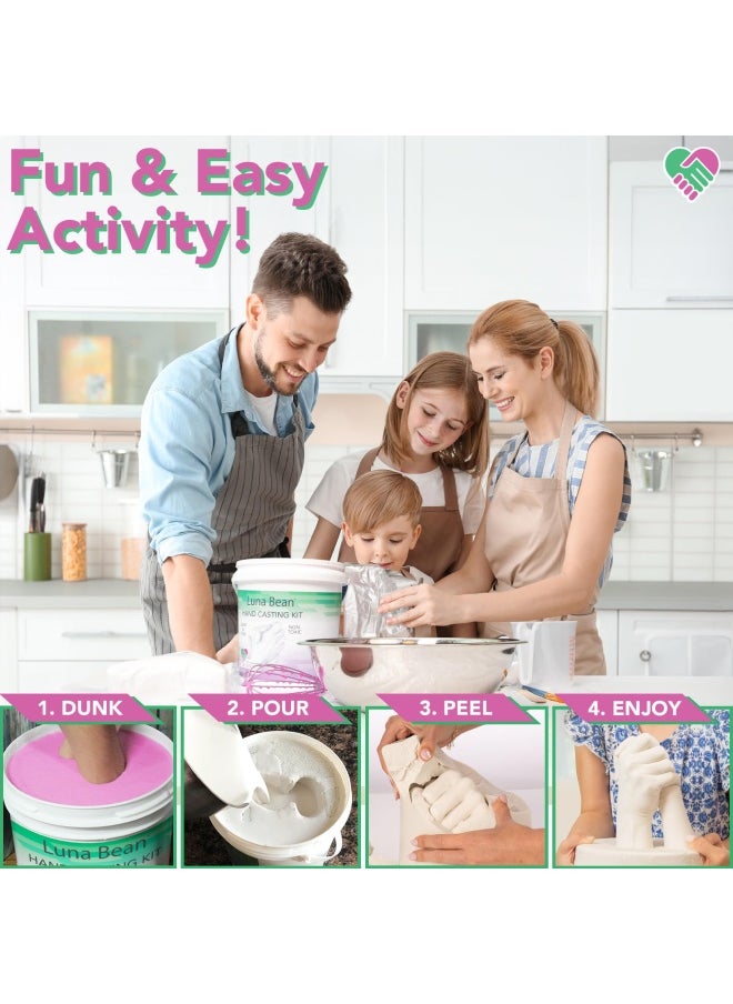 Luna Bean - -Xl- Family Size Keepsake Hands Casting Kit  Clasped Group Hand Holding And Molding Cast Up To 6 Hands - Image 1