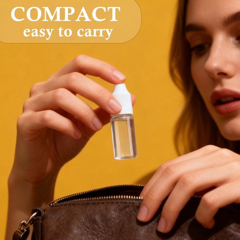 UPSTORE 10ml/0.34oz Transparent Plastic Refillable Empty Dropping Refueling Bottles Eye Liquid Squeezable Dropper Vials Sample Packing Storage Holder Container with White Screw Cap and Removable Plug (50) - Image 5