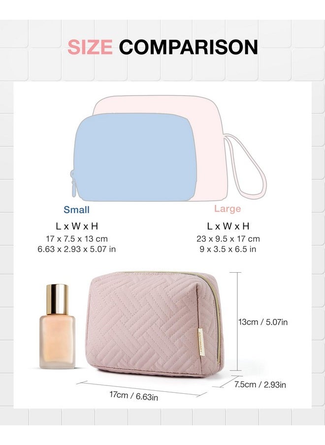 BAGSMART Small Makeup Bag Travel Cosmetic Bag Make Up Pouch Small Travel Essentials For Women Dorm Room Essentials Pouchwaterresistant Toiletry Bagmakeup Organizer Bagpink  - Image 5