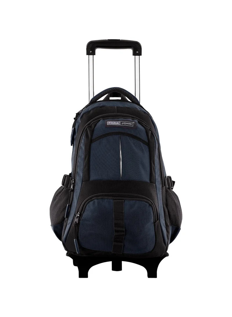 PARAJOHN Unisex Rolling Trolley Backpack with Adjustable Strap for School, College, Office, Business and Travel - 16 Inches Blue