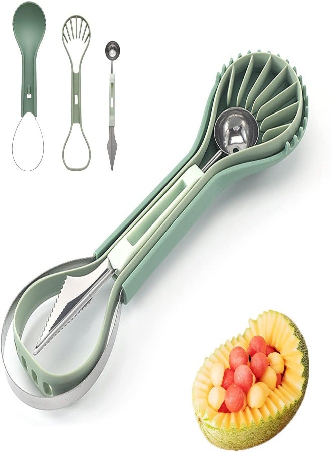 AKDC Melon Baller Scoop Set,Premium 6 In 1 Stainless Steel Watermelon Cutter Fruit Carving Tools,Fruit Scooper Seed Remover,Dig Pulp Separator Fruit Slicer - Image 5