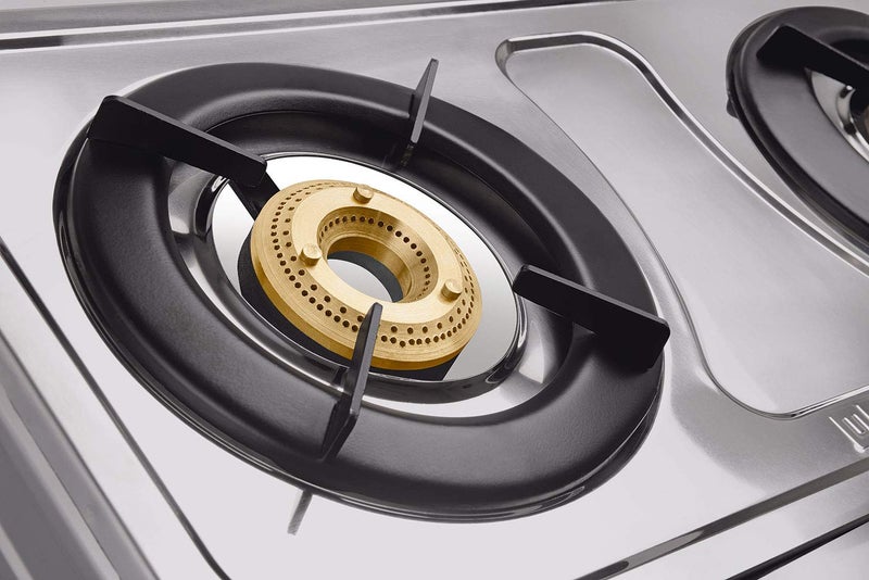USHA Maxus Gs2 001 Stainless Steel Brass 2 Burners Cooktop (Silver, Manual Ignition) - Image 2
