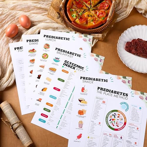 Sinload 12 Pcs Pre Diabetic Food List Laminated Diabetes Type 2 Meal Plan Food Chart Low Sugar Food Glycemic Index Chart - Image 5