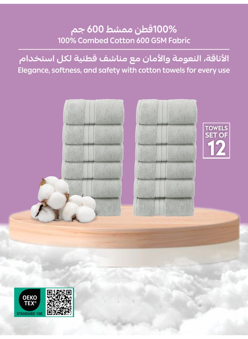 دوناتيلا مجموعة مناشف وجه  قطعة،  سم، قطن مشط %  ، سميكة وناعمة فائقة الامتصاص وسريعة الجفاف، مثالية للمنتجع الصحي والصالة الرياضية والفندق والاستخدام اليومي - Image 4