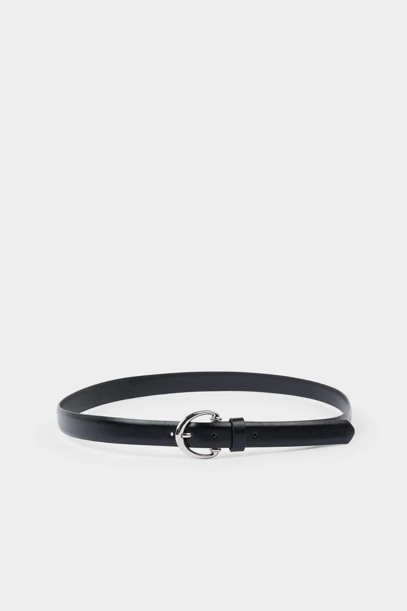Woman Rectangle Clasp Faux Leather