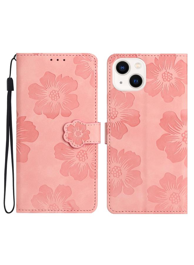 Zaboon Case For iPhone 13 Flower Embossing Pattern Leather Phone Case - Image 1