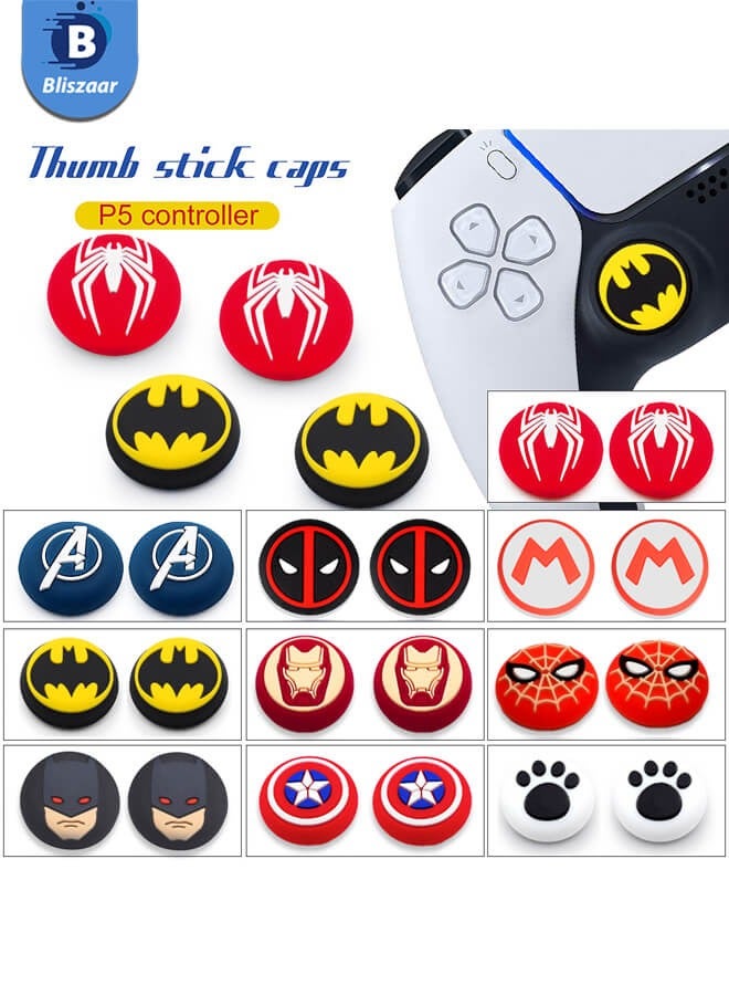 Bliszaar Thumb Grip Stick Covers 10 Pairs Non-Slip Silicone Joystick Caps for PS5 PS4 Xbox 360 Nintendo Switch Pro Wireless Controller Protection for Gaming Daily Use - Image 1