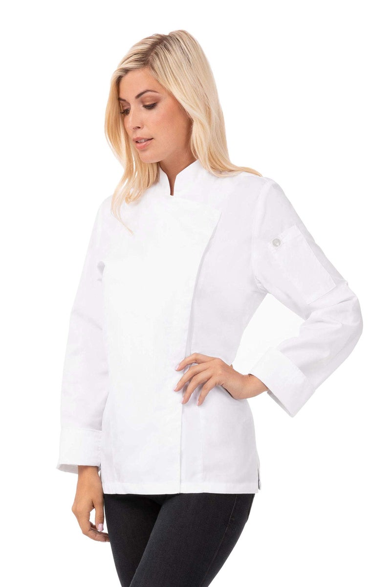 Chef Works Women's Lansing Chef Coat, White, Large - Image 1