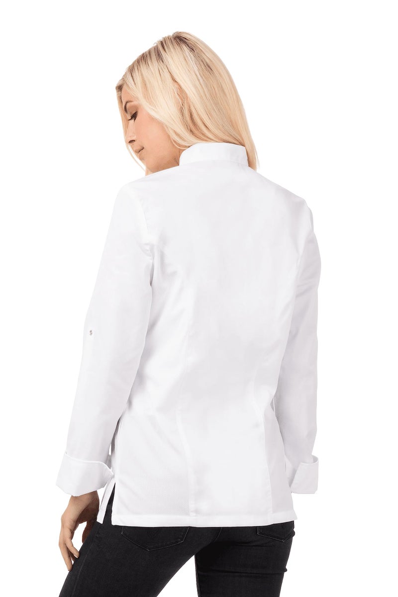 Chef Works Women's Lansing Chef Coat, White, Large - Image 2