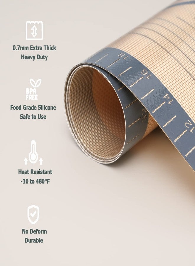 Sapid Extra Thick Silicone Pastry Mat Non-slip with Measurements for Non-stick Silicone Baking Mat Extra Large, Dough Rolling, Pie Crust, Kneading Mats, Countertop, Placement Mats (24" x 36", Gray) - Image 5