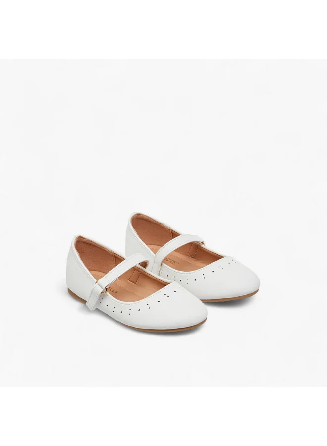 فلورا بيلا من شو إكسبرس Girls Cutout Detail Ballerina Shoes with Hook and Loop Closure