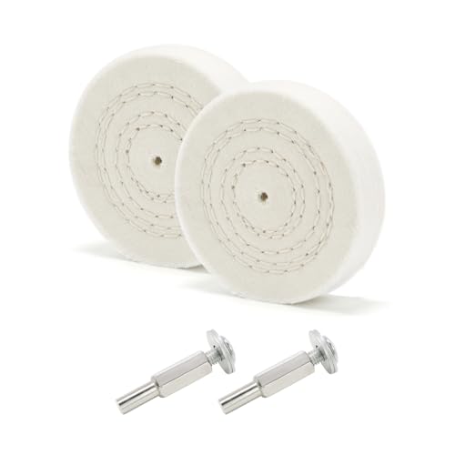 SCOTTCHEN Buffing Polishing Wheel 3" Fine Cotton (50 Ply) 1/4" Arbor with 1/4" Mandrel for Drill - 2Pack - Image 1