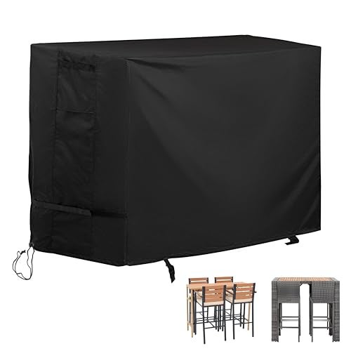Starcrew Patio High Top Table and Chairs Cover Outdoor Bar Height Patio Dining Set Cover for 5Piece Wicker Bar Dining Set4 Person Patio Table and Chairs Set - Image 1