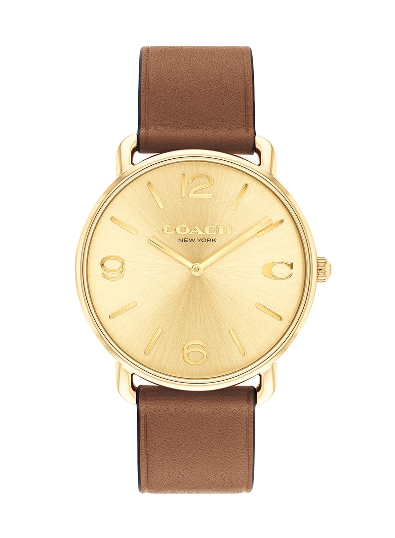 COACH Men's Analog Round Shape Leather Wrist Watch 14602646 - 41 Mm - Image 2