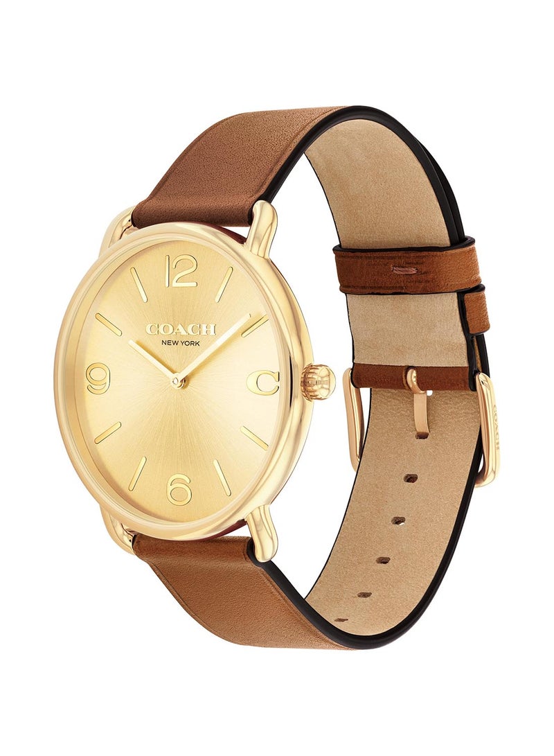 COACH Men's Analog Round Shape Leather Wrist Watch 14602646 - 41 Mm - Image 1