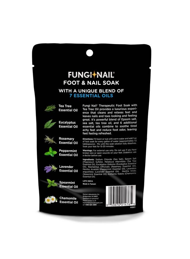 فانغي-نيل نقع القدم والأظافر لعلاج الفطريات بزيت شجرة الشاي - يرطب ويقلل من رائحة القدم ويهدئ آلام القدمين - مزيج علاجي من ملح إبسوم الغني بالمعادن وملح البحر النقي و7 زيوت عطرية - 1 رطل - Image 2